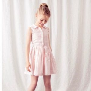 Tocoto Vintage pink floral Striped Dress - 2y